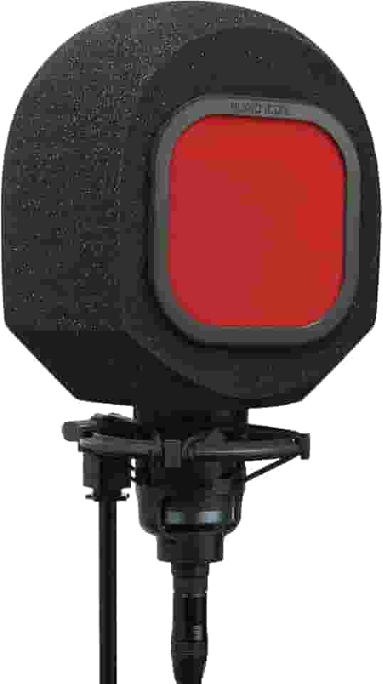 Soundbox Cabine de isolamento de gravação vocal - Escudo de microfone portátil com filtro pop substituível para canto de qualidade de estúdio, podcasts e som de voz (filtro pop vermelho fogo)