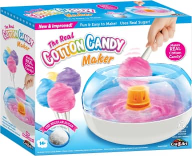 Cra-Z-Art Máquina de algodão doce, máquina caseira de algodão doce para crianças, vem com cones de papel e colheres medidoras