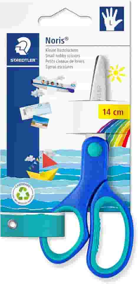 Tesoura Escolar para Canhoto 14cm, Staedtler, Noris Club, 965 14LNBK04, Ponta Arredondada