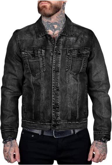 Jaqueta jeans masculina casual plus size cardigã jeans, Preto, G