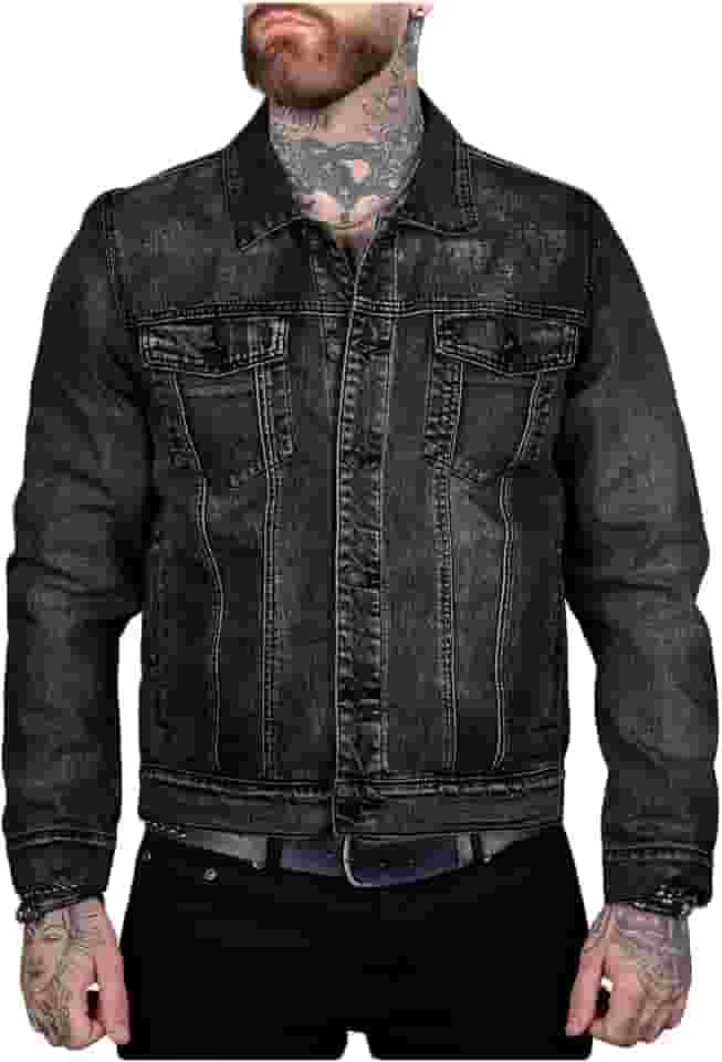 Jaqueta jeans masculina casual plus size cardigã jeans, Preto, G