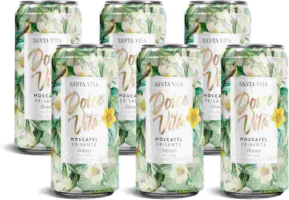 Vinho Branco Frisante Santa Vita Moscatel (6 Latas de 269ml)