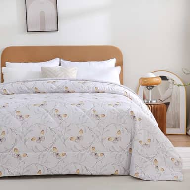 Edredom King 300 Fios Sono Leve 2,60m x 2,80m Estampado (Butterfly Areia)