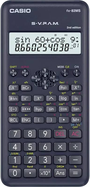 Casio CALCULADORA CIENTIFICA 240 FUNCOES FX-82MS-2-S4-DH PRETA, Preto