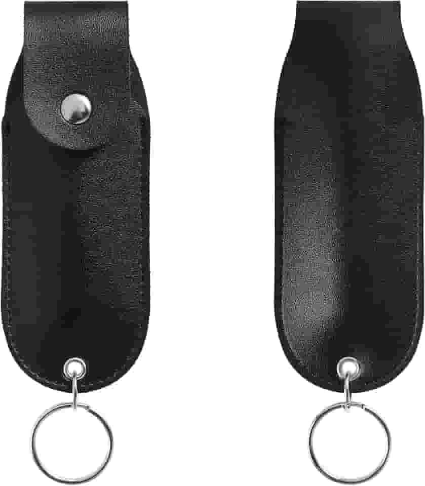 2 unidades de bolsa de spray, suporte de spray de pimenta para cinto, coldre de spray de pimenta com aba superior, bolsa de couro para spray de pimenta, coldre protetor portátil para cinto, mochila
