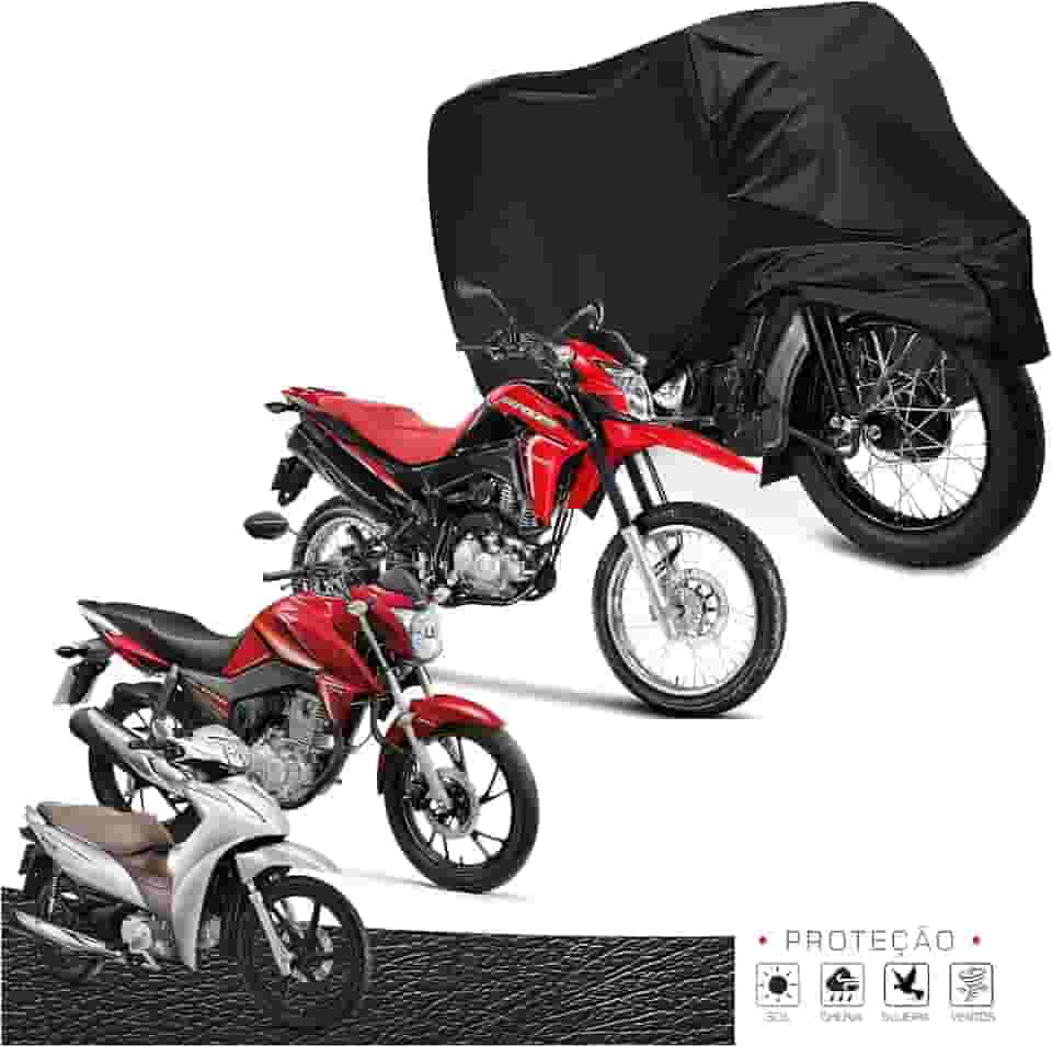 Capa Para Cobrir Moto em Couro Protetora Sol Chuva Granizo Não Risca P M G (G)