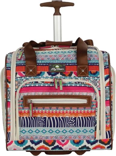 Mala de viagem de designer de 38 cm - Mala de viagem de negócios para fim de semana - Leve 2 rodas - Bolsa com rodinhas embaixo do assento para mulheres