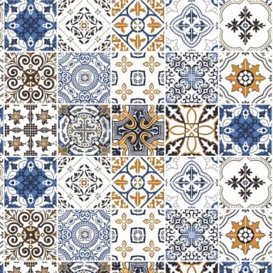 Papel de Parede Adesivo para Cozinha e Banheiro – Estilo Azulejo Portugues Vinil Autocolante Lavável, Rolo com 1 Metro x 50cm para Decoração Prática
