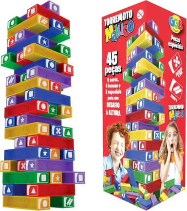 GGB Plast Jogo Equilíbrio Torremoto Maluco 45 Peças