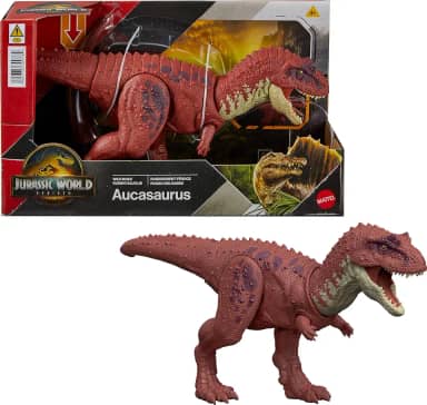 Jurassic World Dinossauro de Brinquedo Rebirth Rugido Selvagem Aucasaurus para crianças a partir de 4 anos