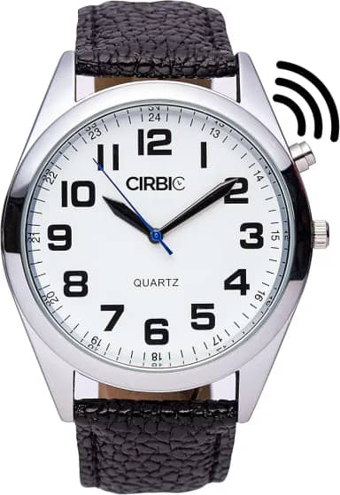 Relógio de voz grande e transparente para pessoas cegas, com deficiência visual ou idosas., Preto