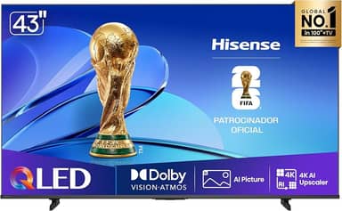 Hisense Smart TV UHD 4K QLED 43" Polegadas 43Q6Q com HDR10+, Dolby Atmos, Sports Mode, Game Mode Plus e Compatível com Alexa
