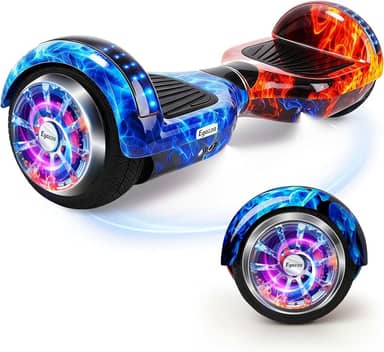 Egazza K5 Hoverboard Dança do Gelo e Fogo, Scooter de Equilíbrio 6,5” com Bluetooth e Luzes LED para Crianças e Adolescentes