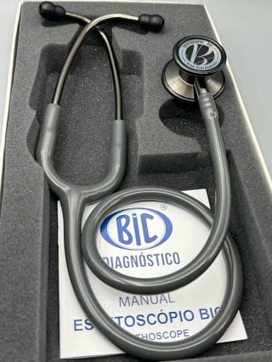 Estetoscópio Bic Eternity III Cinza Grafite ES1528 - Excelente Ausculta - Garantia de 5 anos