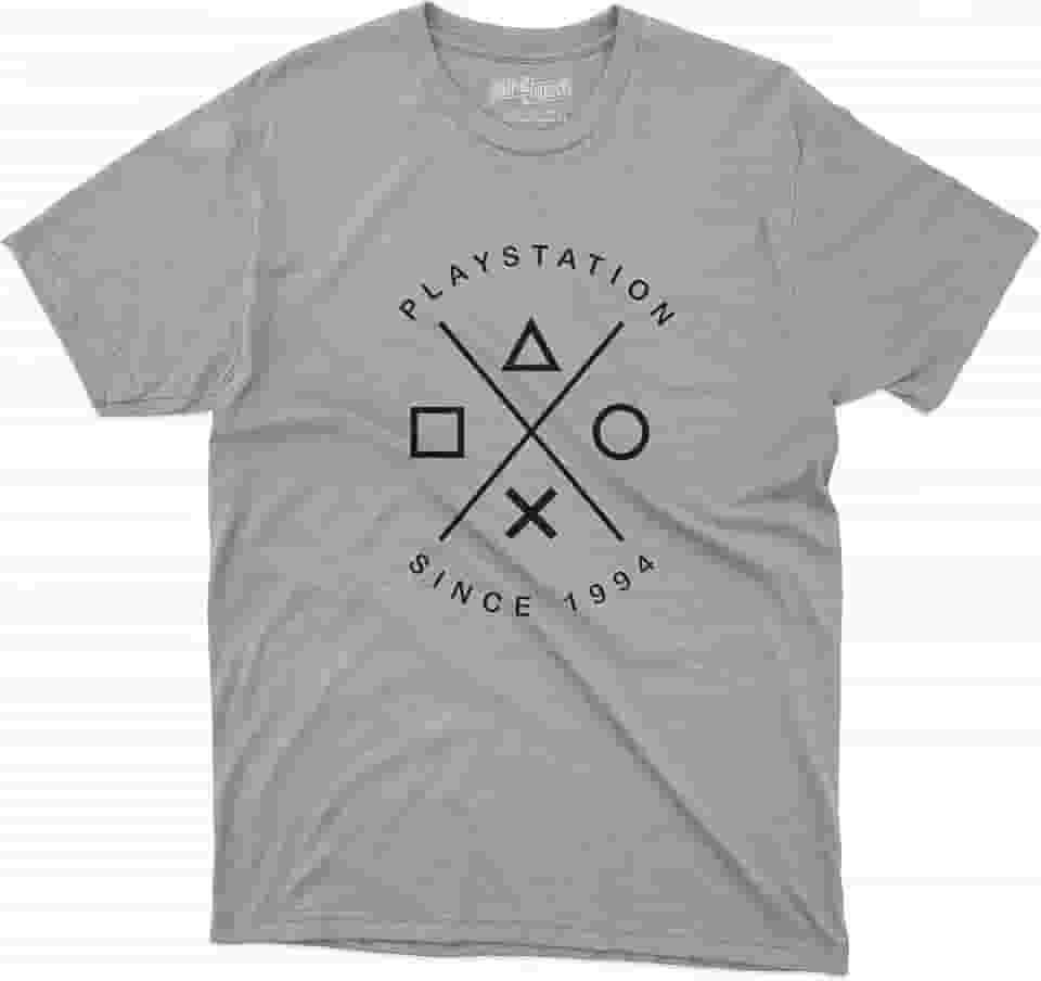 Camiseta Unissex Playstation Game Geek Since 1994 100% Algodão (Cinza, M)