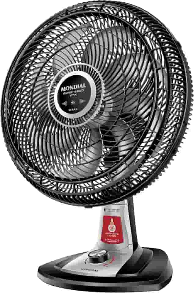 Ventilador 40cm Super Turbo 8 Pás Repelente Líquido, Mondial, Preto/Prata, 140W, 110V - VTX-40-8P-RL