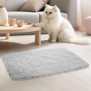 Cama para gatos autoaquecida, tapete térmico extra quente lavável para animais de estimação com capa removível e fundo antiderrapante para gatos pequenos, médios e animais de estimação (cinza G)