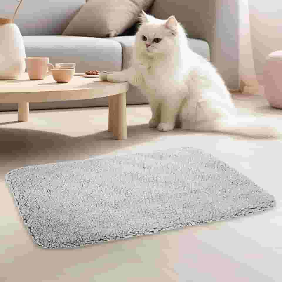 Cama para gatos autoaquecida, tapete térmico extra quente lavável para animais de estimação com capa removível e fundo antiderrapante para gatos pequenos, médios e animais de estimação (cinza G)