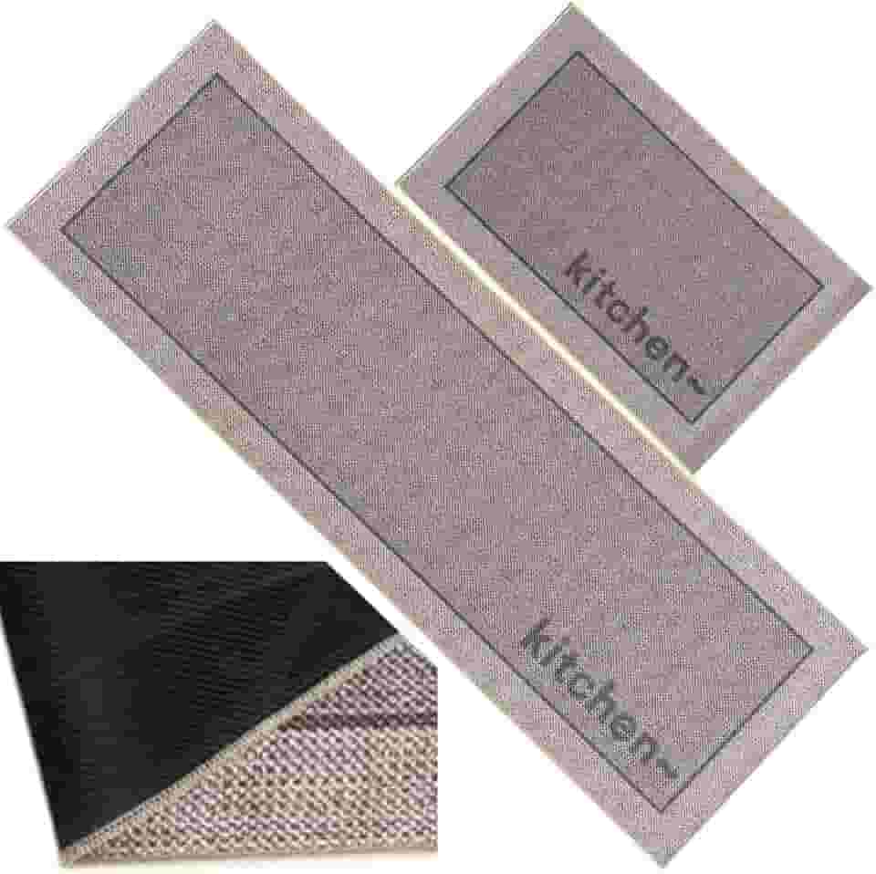 Kit com 2 Tapete Passadeira Antiderrapante Cozinha Emborrachado NilosDecor