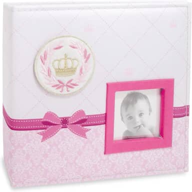 Álbum de Fotos do Bebê Coroa - Rosa - 200 Fotos 10x15 cm - 24,5x23 cm
