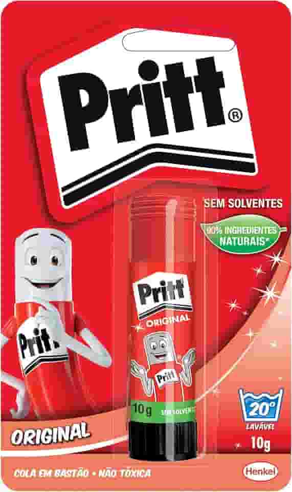 Cola em Bastão Pritt, ideal para escola ou escritório, Cola para artesanato excelente para trabalhos de colagens, Cola escolar segura para crianças, 1x10g