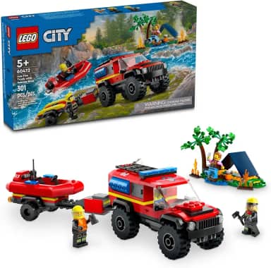 LEGO Set City Fire 60412 Camião dos Bombeiros 4x4 com Barco de Re 301 peças