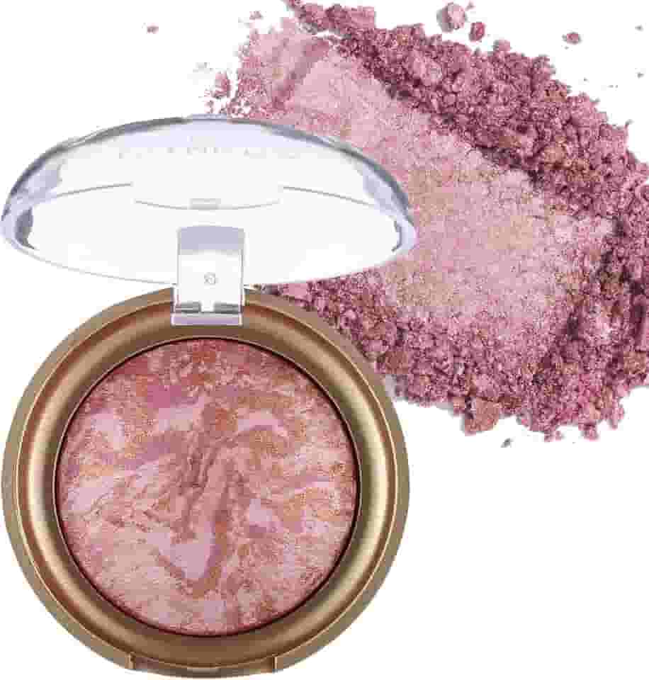 Blush assado, blush marmorizado para bochechas, paleta de blushes em pó com acabamento acetinado brilhante, cor montável em pó natural para maquiagem facial