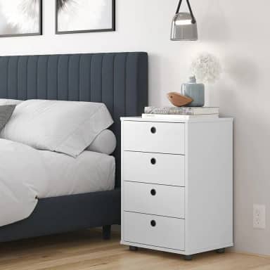 Mesa de Cabeceira Gaveteiro Classic 04 Gavetas Grande Quarto (BRANCO)