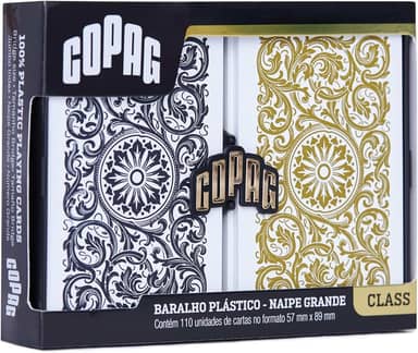 Baralho Class Elite Estojo Duplo Naipe Grande - Preto/Dourado - Copag