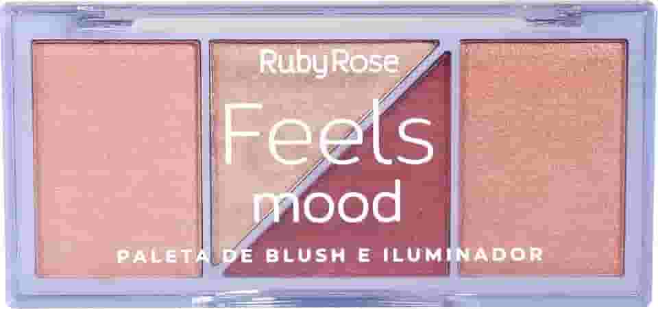Paleta De Blush e Iluminador Feels Mood HB75291 Ruby Rose