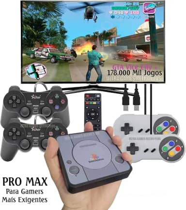 Video Game RetroStation PRO Max + 178 Mil Jogos + 4 Controles + Atualizado