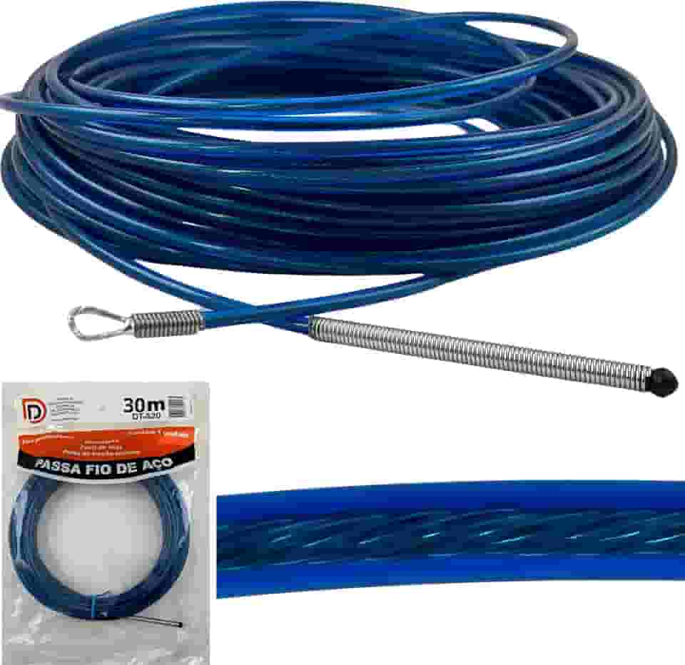 Guia Passa Fio Profissional com Alma de Aço – Sonda para Puxar Fios 30 Metros