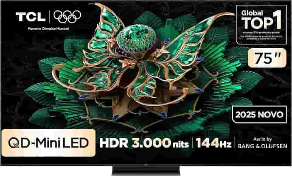 Smart TV TCL 75 Polegadas QLED Mini LED 4K C7K WiFi Bluetooth Google TV 4 HDMI 144Hz HDR10+ 75C7K