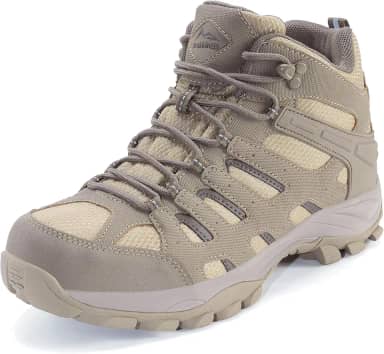 Bota masculina impermeável antiderrapante para caminhada ao ar livre, trilha, acampamento, casual, caminhada, caça, viagem, montanha, cano médio, cadarço, cadarço