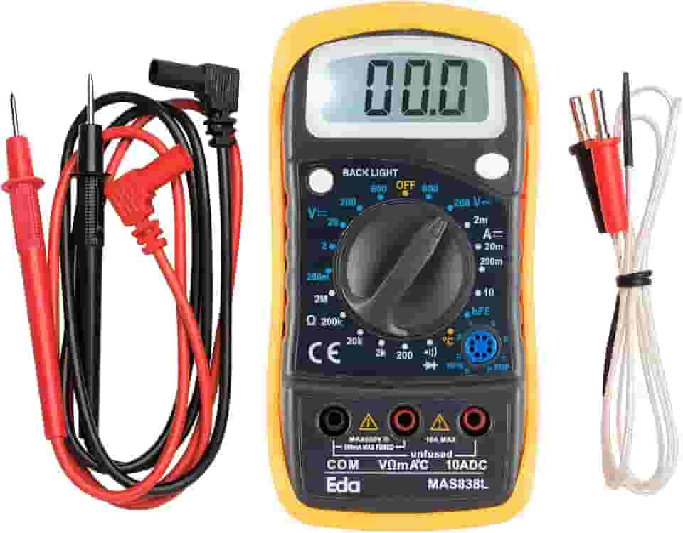 Eda Multímetro Digital com Sensor de Temperatura e Tela Iluminada