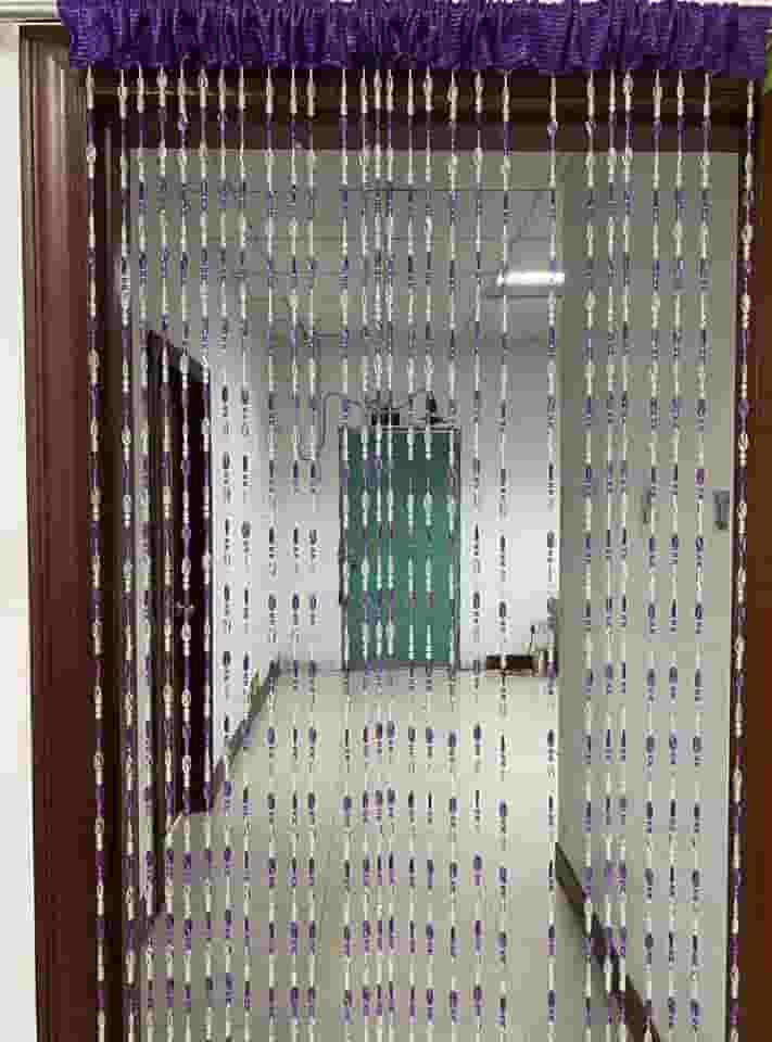 ZiDeTang Cortina de porta com contas acrílicas para decoração de casa com borlas (roxo, 100 cm por 195 cm)
