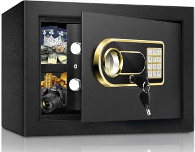 Caixa segura de 1,2 metros cúbicos com alarme, aço de segurança digital eletrônico, cofre à prova de fogo para casa, cofre para armas com chaves e código de passagem, design de ancoragem de parede ou