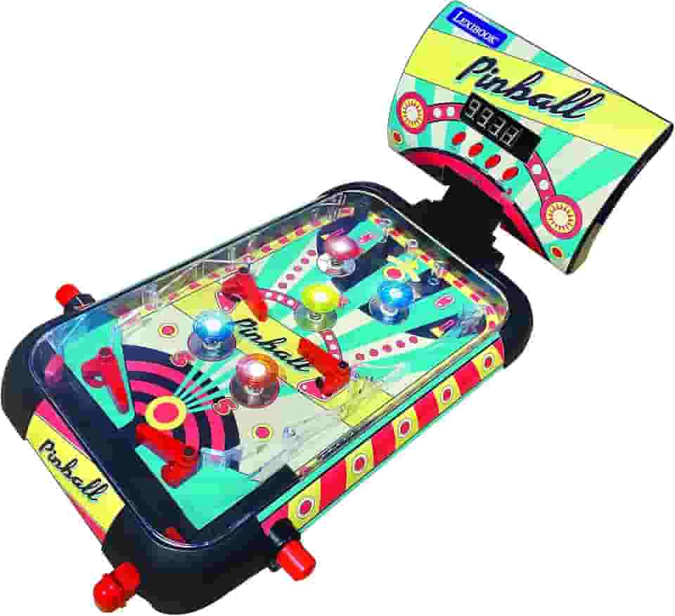Lexibook Pinball eletrônico de mesa, jogo de ação e reflexos para crianças e família, tela LCD, efeitos de luz e som, JG610