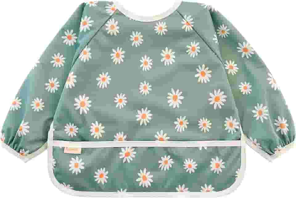 Torange Babador de bebê, babador de manga comprida para crianças, babador à prova d'água para bebê, avental de desmame com LED, babador de alimentação lavável na máquina