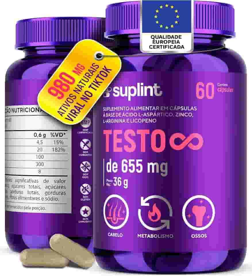 Suplementos para Homens 655 MG | Suporte ao Sistema Imunológico e Metabolismo | Suplementos pre Treino Masculino Academia para Desempenho Físico e Resistência | Desenvolvido na Holanda | 60 Cápsulas