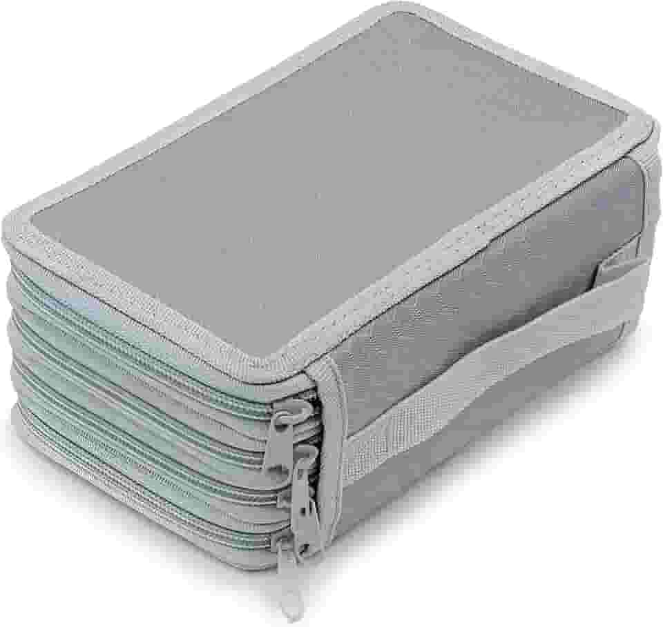 Estojo Escolar Premium Grande Com 4 Divisórias, Alça De Transporte, Para 72 Canetas Ou Lápis, Com Zíper, Organizador Versátil E Resistente, Marca VARENZIA