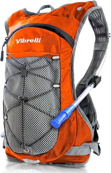 Vibrelli Mochila de hidratação Vibrelli e bexiga de hidratação de 2 litros – Válvula de mordida de alto fluxo – Pacote de hidratação para ciclismo, corrida, caminhada