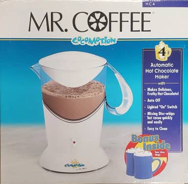 Mr. Coffee Cocomotion Máquina automática de chocolate quente com 4 xícaras com 2 canecas de bônus