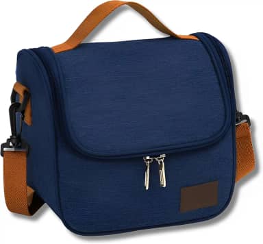 Bolsa Térmica Lancheira com Alça de Ombro para Marmita - Trabalho Academia Escola e Passeios Super Premium (AZUL)