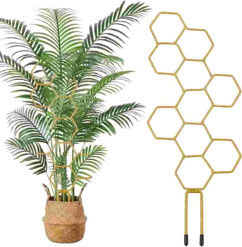 Grevosea Treliça De 14' Para Plantas Trepadeiras Internas, Suporte Metal Em Formato Favo Mel Vasos Pequenos, Hastes Flores E Videiras