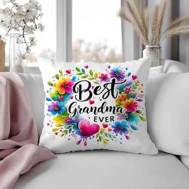 Capas de almofada Best Grandma Ever Gifts 45,7 x 45,7 cm, presentes para avó para aniversário de dia das mães, aniversário, decoração floral para avó, fronhas