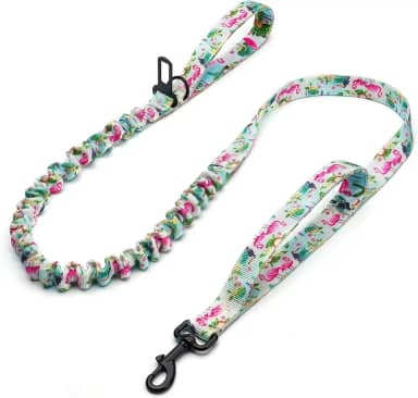 Conjunto de coleiras para cães de 1,5 m com alça de controle fácil, refletivo, ajustável, sem puxar, com trava de segurança, alça de controle fácil, para cães pequenos, médios e grandes, 1 peça (coleira de flamingo) _1,4 m