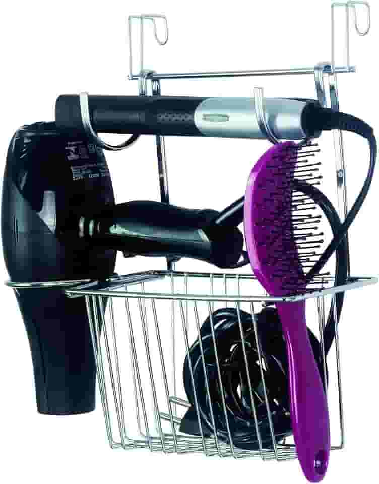 Passerini, Organizador Banheiro Porta Secador de Cabelo Suporte Cromado Chapinha e Escova