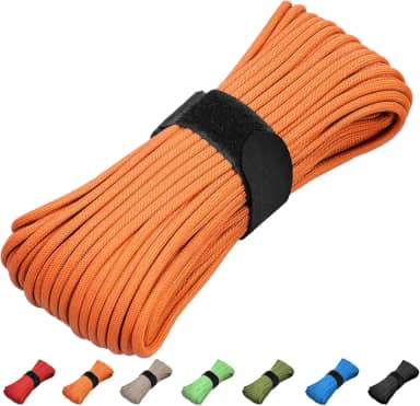Corda de paraquedista de 1,8 m de nylon de 1,8 kg. Corda de paraquedas 100% nylon 750 paracord de 1,8 m de diâmetro - especificação de moinho genuíno tipo IV de corda de 1,8 kg usada pelo exército dos EUA (MIL-C-5040-H) (laranja, 100)