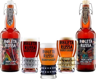 Kit Presente 2 Cervejas Roleta Russa Triple IPA + 1 Copo Cerveja a sua Escolha